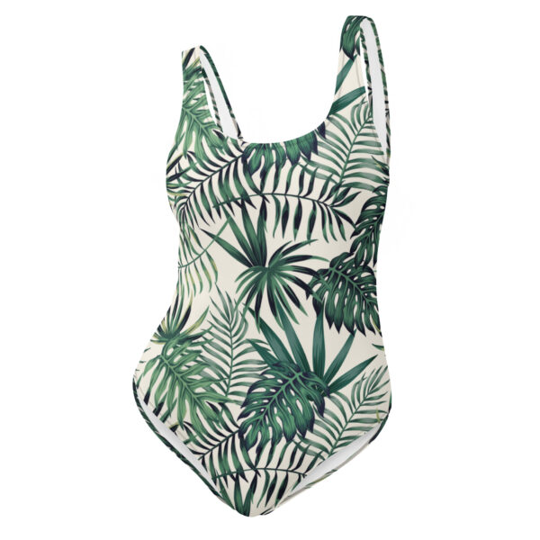 Recycled Tropical Leaf One-Piece Swimsuit – Flattering Fit for Every Body