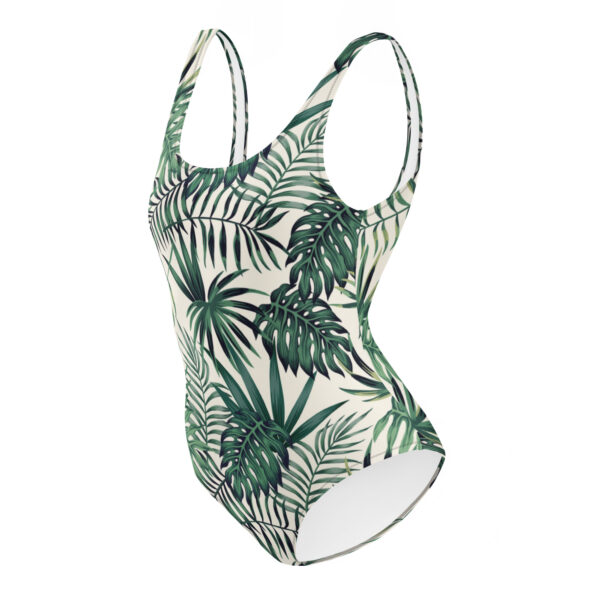 Recycled Tropical Leaf One-Piece Swimsuit – Flattering Fit for Every Body